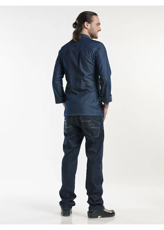 Chaud Devant Chef Jacket Parka Blue Denim