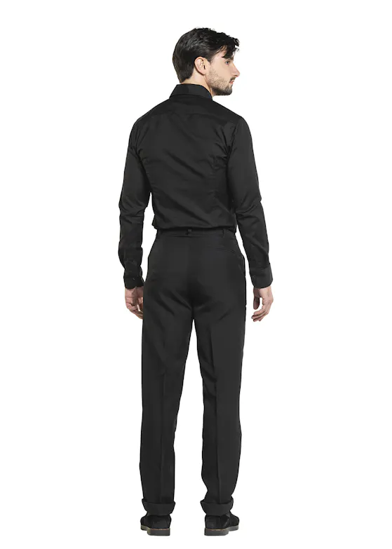 Chaud Devant Heren Zwart Stretch Overhemd