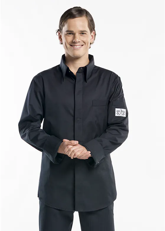 Chaud Devant Chef Shirt Zwart Koksbuis