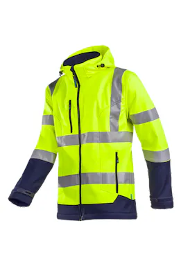 Sioen Gelamineerde Signalisatie Softshell Jas met Afneembare Kap Fuller 9933A2TU1