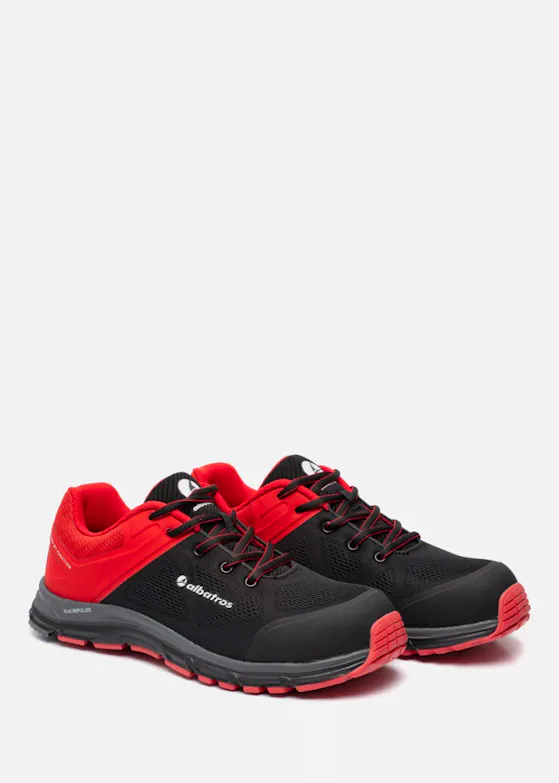 Albatros Lift Red Impulse Low S1P Werkschoen Zwart/Rood 