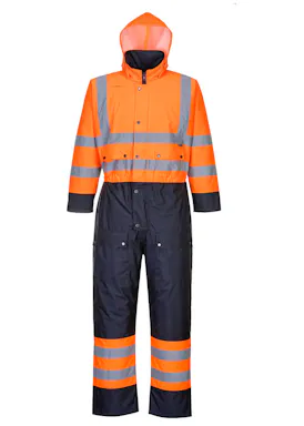Portwest S485 Overall Tweekleuren Hi-Vis Gevoerd Reflecterend Waterdicht